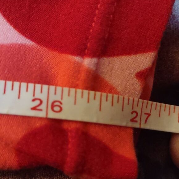 LuLaRoe‎ Women's size L Tall & Curvy pink red heart leggings stretch pants - Picture 6 of 6